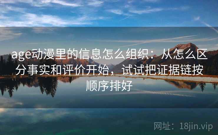 age动漫里的信息怎么组织：从怎么区分事实和评价开始，试试把证据链按顺序排好