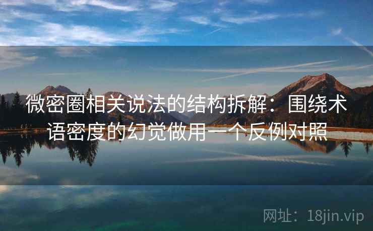 微密圈相关说法的结构拆解：围绕术语密度的幻觉做用一个反例对照